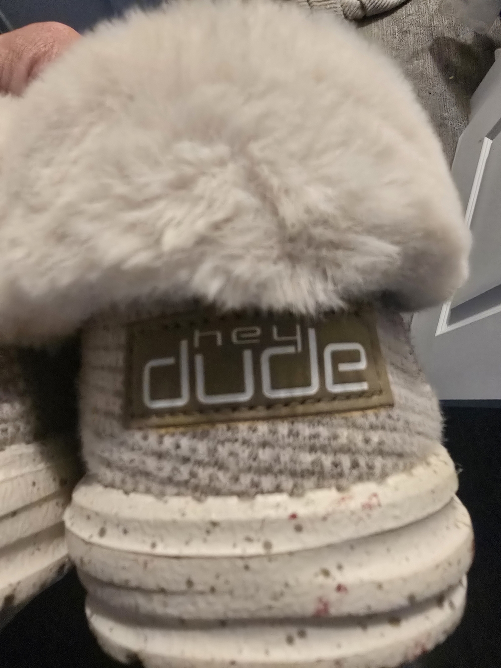 hey dude Beige Faux-Fur Lined Slip-On Shoe
